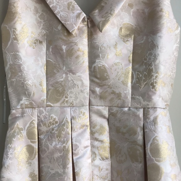 Tahari Samantha Blush light Gold Metallic Cocktail dress - Picture 15 of 16